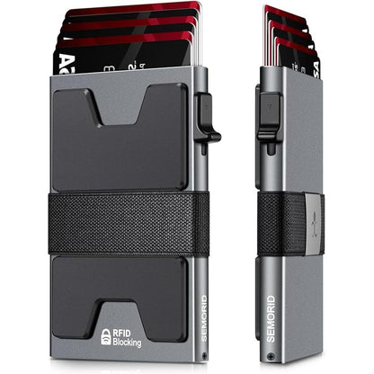 Wallet Slim: Premium Aluminum Card Holder – Front View