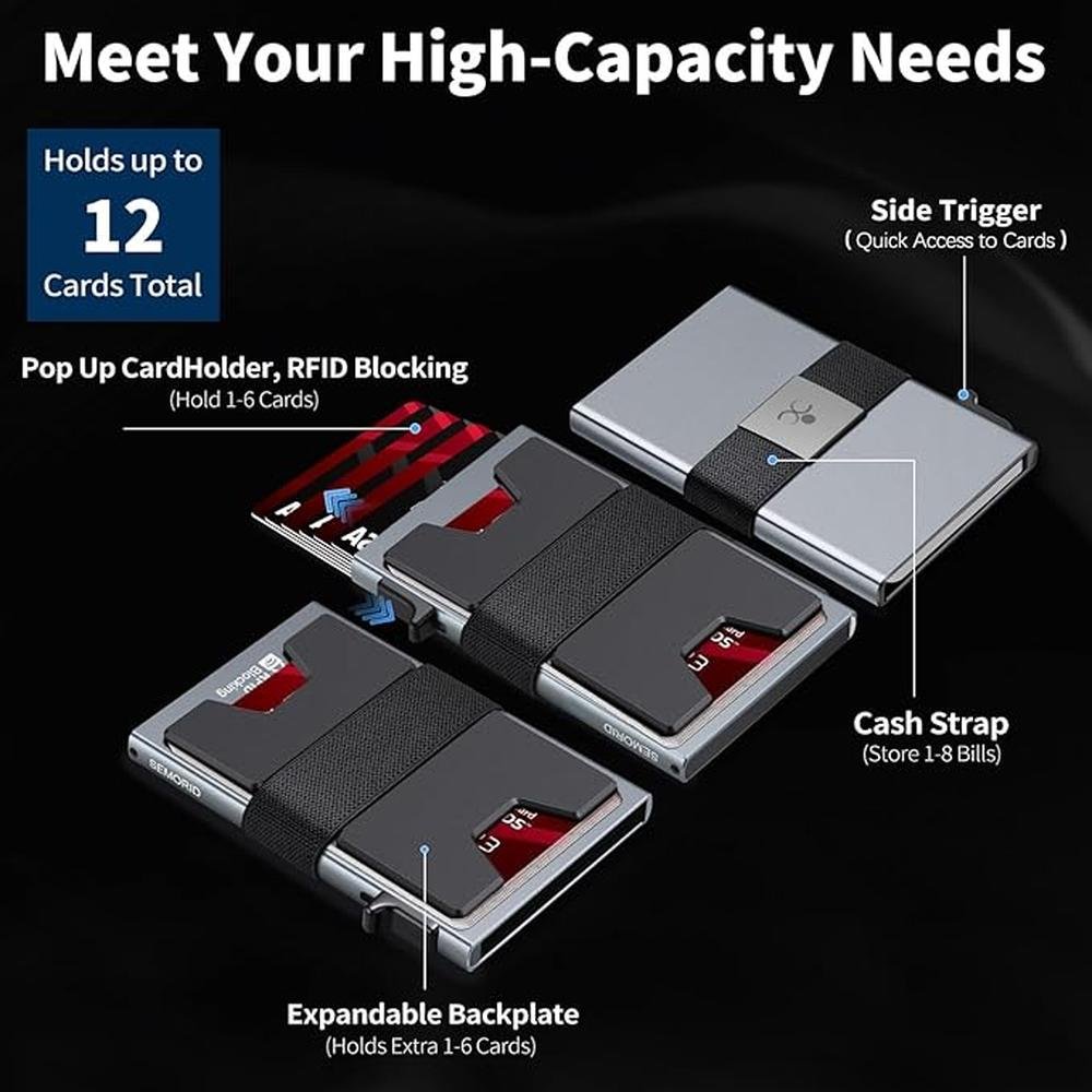 Wallet Slim: Premium Aluminum Card Holder – Side View