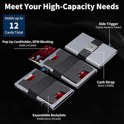 Wallet Slim: Premium Aluminum Card Holder – Side View