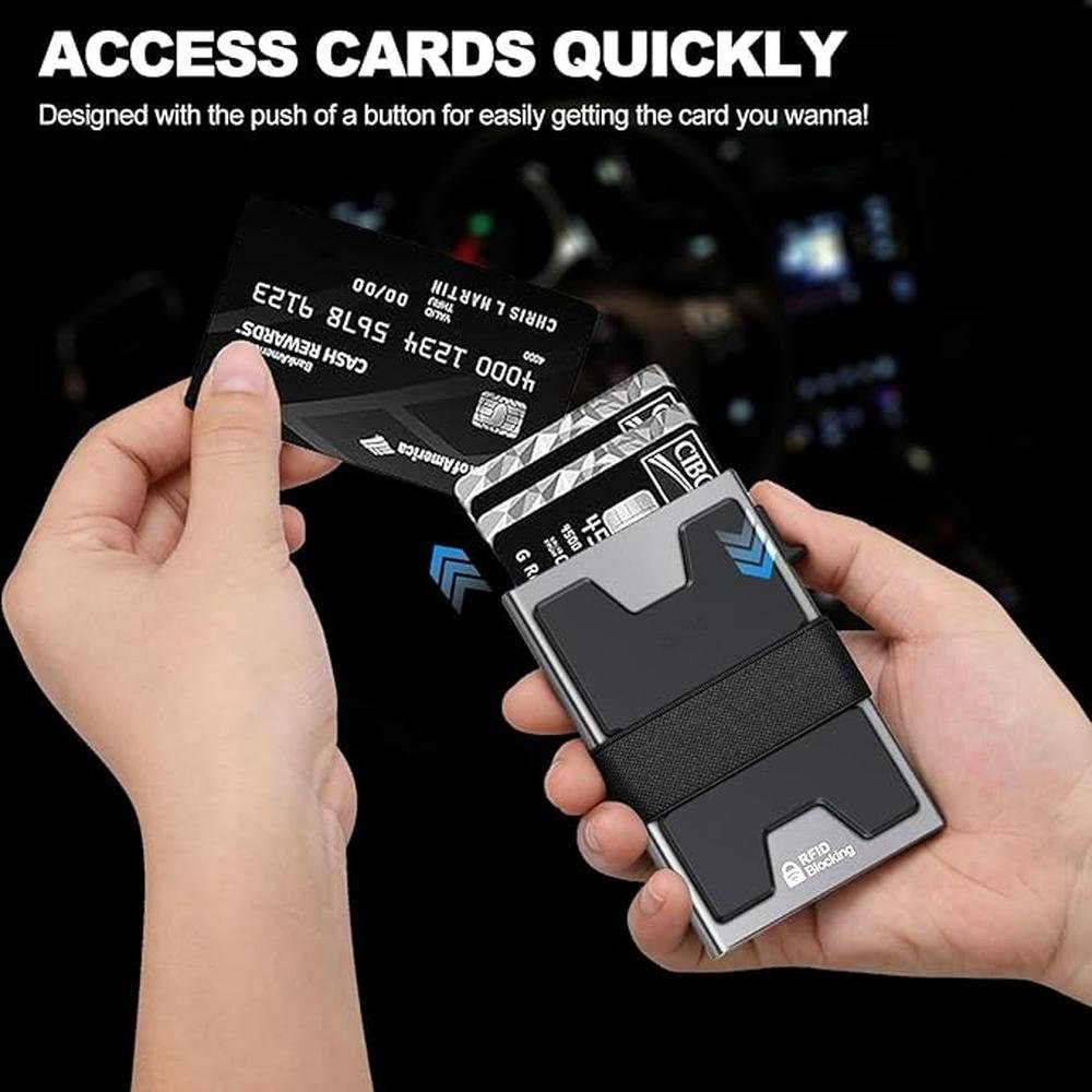 Wallet Slim: Premium Aluminum Card Holder – Close-up Detail
