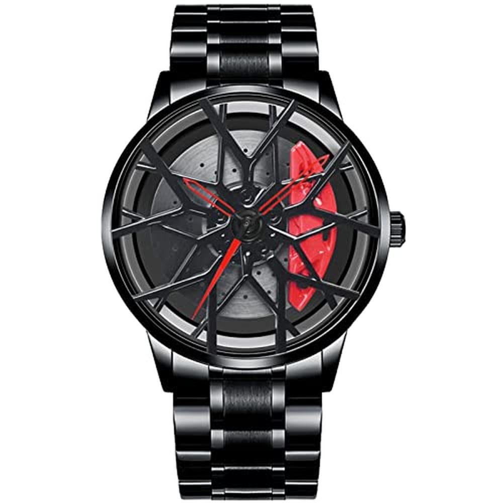 Car Wheel: BOYADKA Stainless Steel Japanese Quartz Wrist – Front View