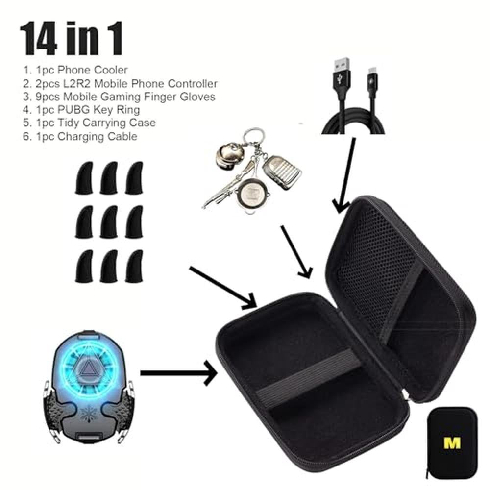Pubg Phone Triggers: 14 in 1 Premium Gaming Controller with – Side View