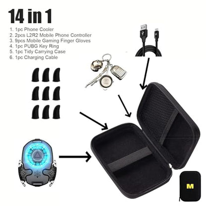 Pubg Phone Triggers: 14 in 1 Premium Gaming Controller with – Side View