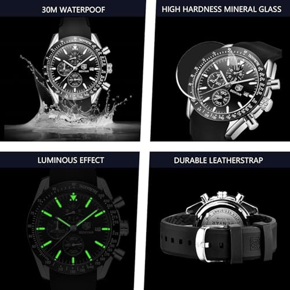 BENYAR Classic: BENYAR Fashion Quartz Chronograph Watch – In Use