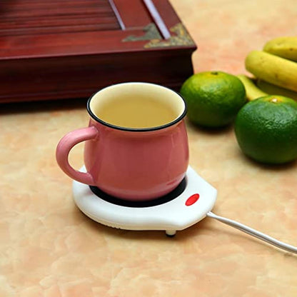 White Home Office Electric Mug Warmer – Close-up Detail