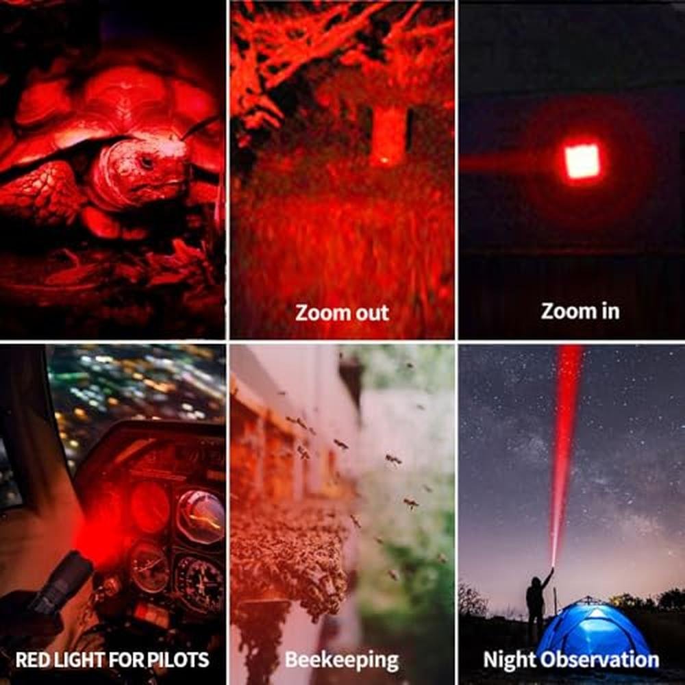 Red Flashlight: YZYOE Rechargeable 4-in-1 Green Light – Close-up Detail