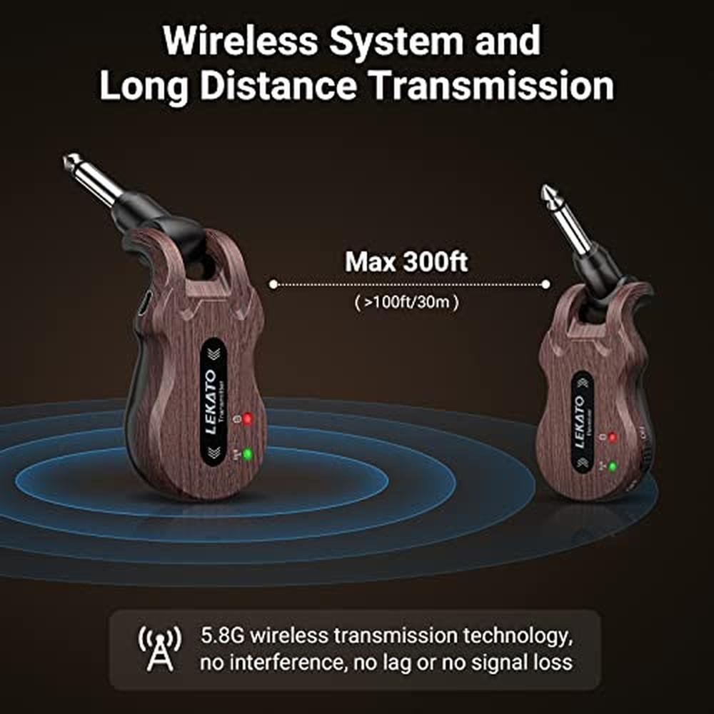 Guitar Transmitter: LEKATO Wireless Guitar System 5.8GHz – Close-up Detail