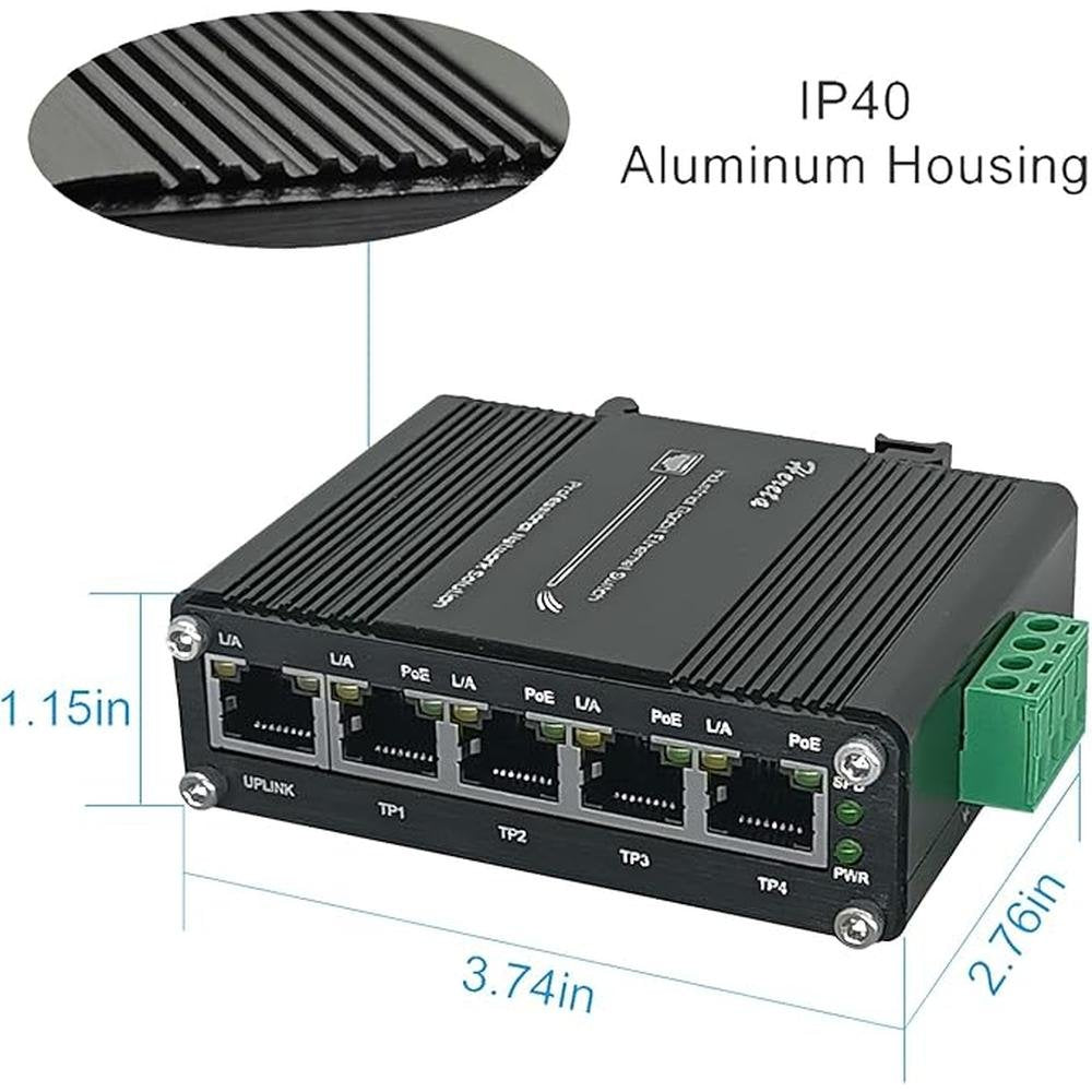 Industrial Gigabit Ethernet PoE+ Switch 5-Port – Packaging