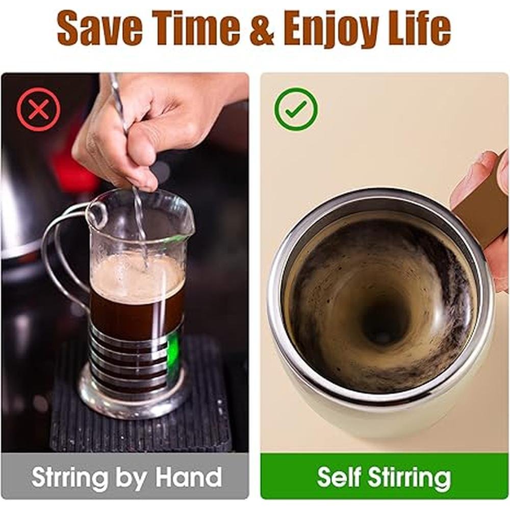 Self Stirring Coffee Mug: Rechargeable Automatic Self – Side View