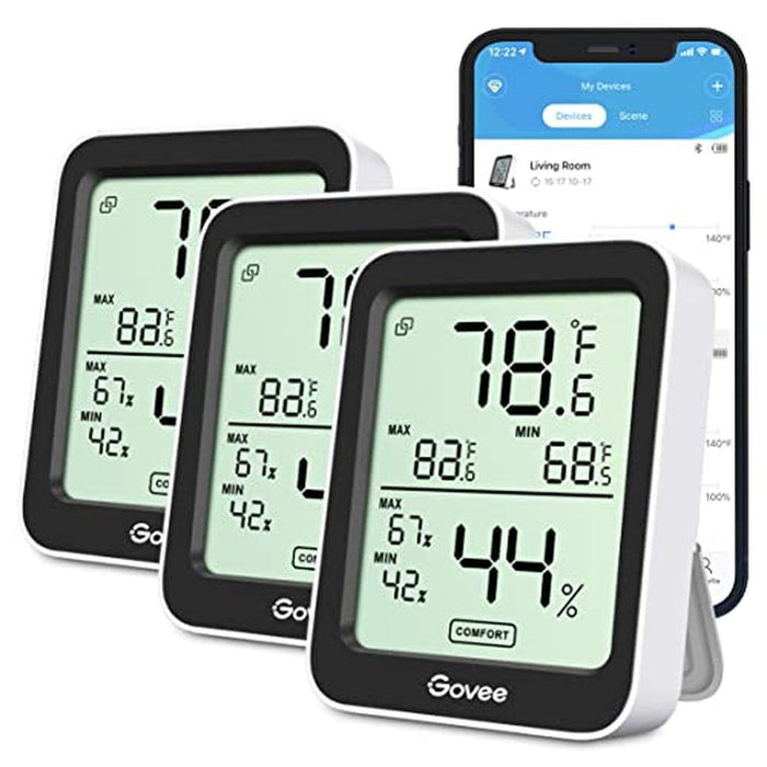 Govee Indoor Hygrometer Thermometer 3 Pack – Front View