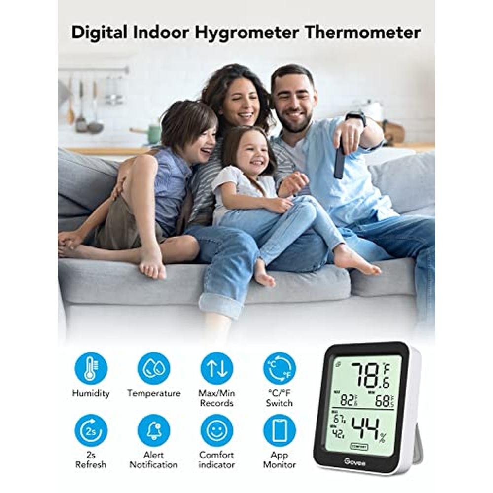 Govee Indoor Hygrometer Thermometer 3 Pack – Side View