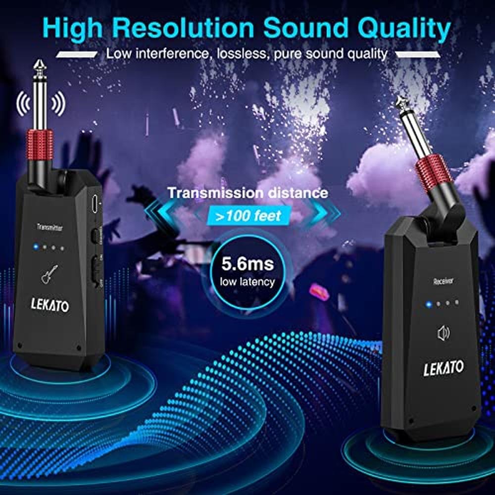 Guitar System: LEKATO 5.8G Wireless Guitar System Upgraded – Side View