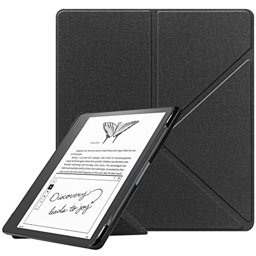 Kindle Scribe 2022 Case: Premium PU Leather Cover with Auto – Front View