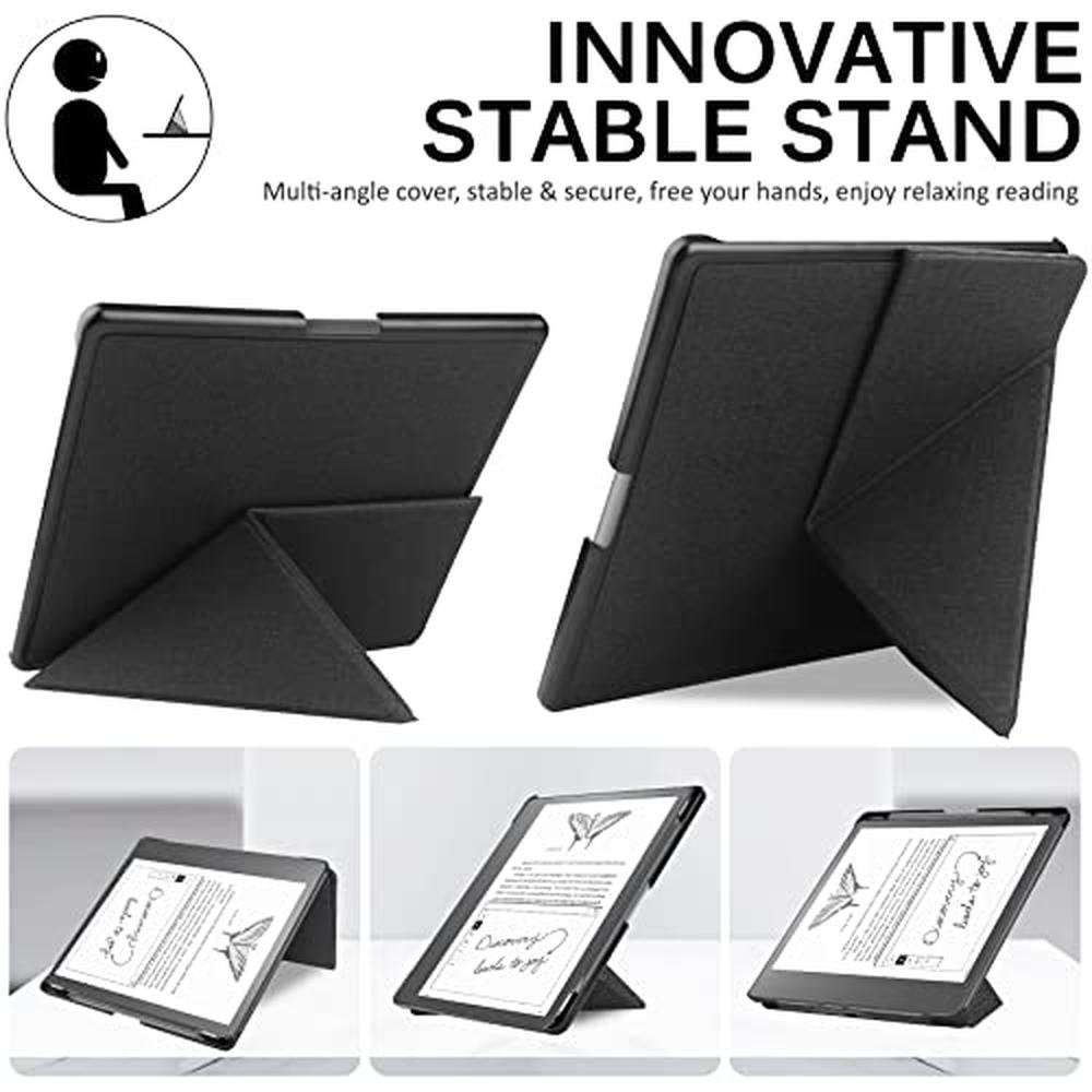 Kindle Scribe 2022 Case: Premium PU Leather Cover with Auto – Close-up Detail