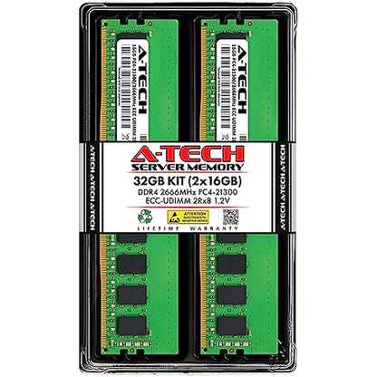 Tech Server: A-Tech 32GB Kit 2x16GB DDR4 2666MHz PC4-21300 – Front View