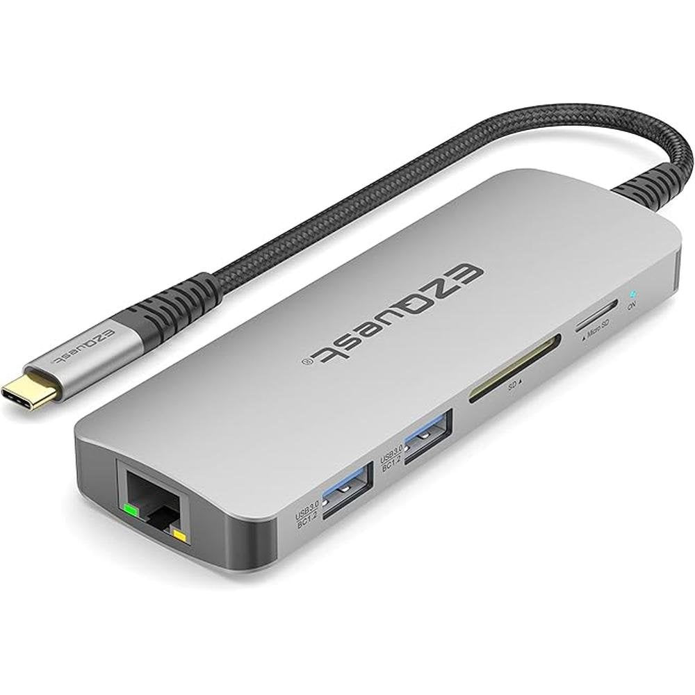EZQuest USB-C Hub Docking Station 10 in 1 with 4K HDMI 60Hz – Side View