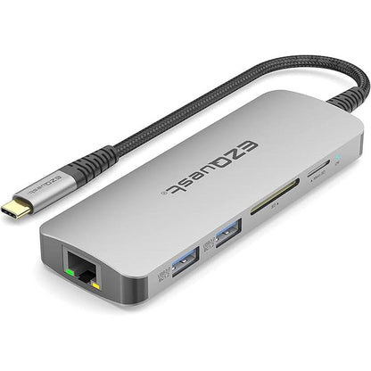 EZQuest USB-C Hub Docking Station 10 in 1 with 4K HDMI 60Hz – Side View