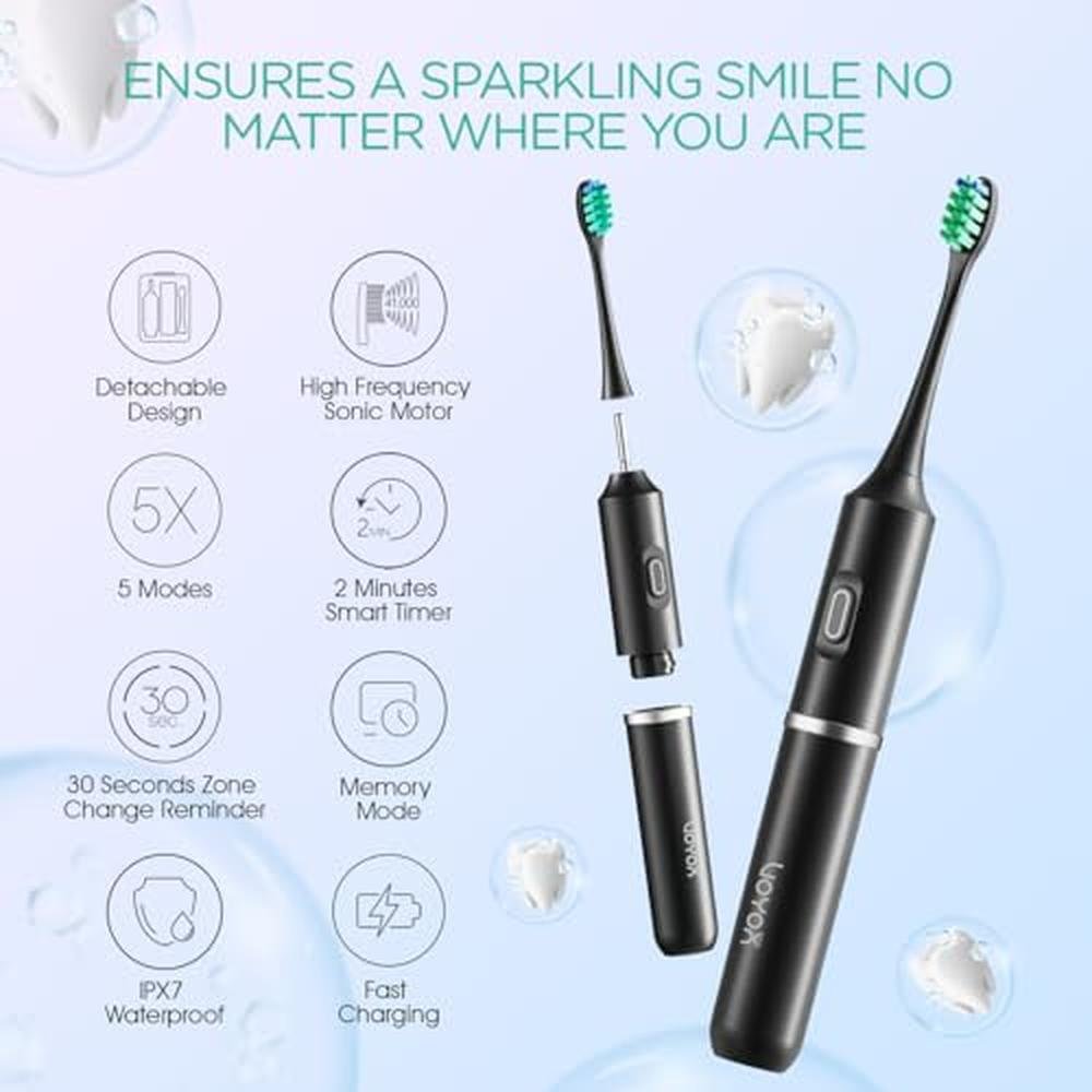 Travel Toothbrush: VOYOR-Health ET410 Rechargeable Electric – Side View