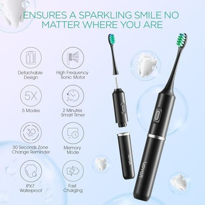 Travel Toothbrush: VOYOR-Health ET410 Rechargeable Electric – Side View