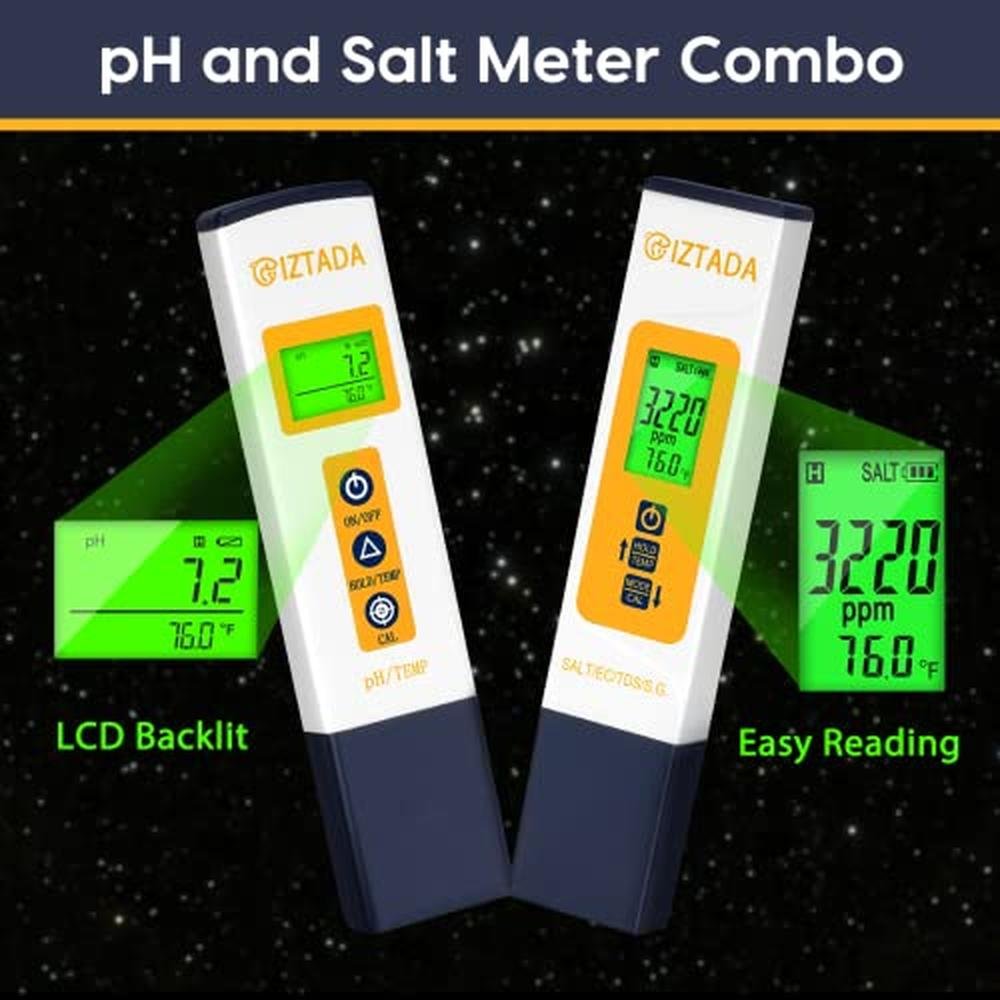Saltwater Pool and Aquarium pH Meter – Side View