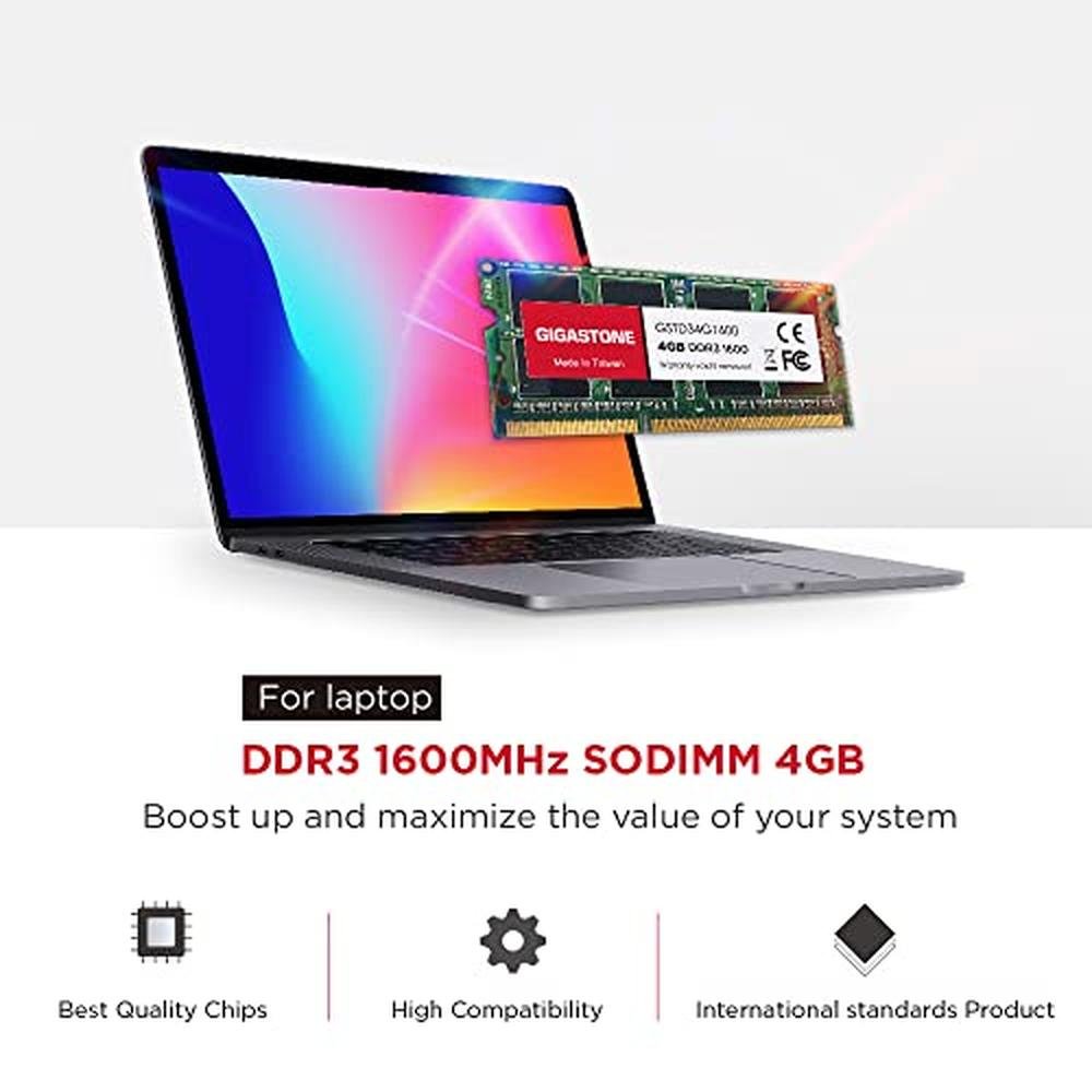 DDR3 PC3: GIGASTONE 8GB Kit 2x4GB DDR3L 1600MHz – Side View