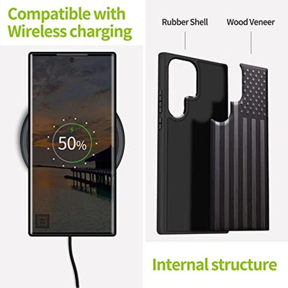 Wood Case: Carveit Galaxy S23 Ultra Natural Wood Black Soft – In Use