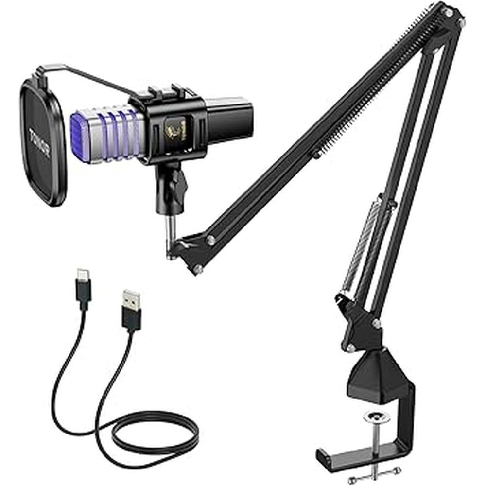 Mic Tonor TC30S: Tonor USB Gaming Microphone with RGB – Front View