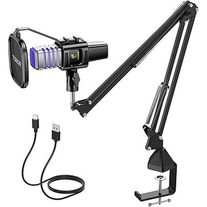 Mic Tonor TC30S: Tonor USB Gaming Microphone with RGB – Front View