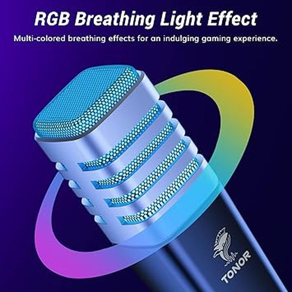 Mic Tonor TC30S: Tonor USB Gaming Microphone with RGB – Close-up Detail