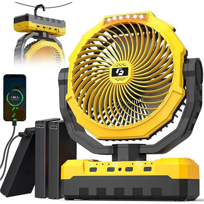 Fan Battery: 36000mAh Portable Camping Fan 150hrs – Front View
