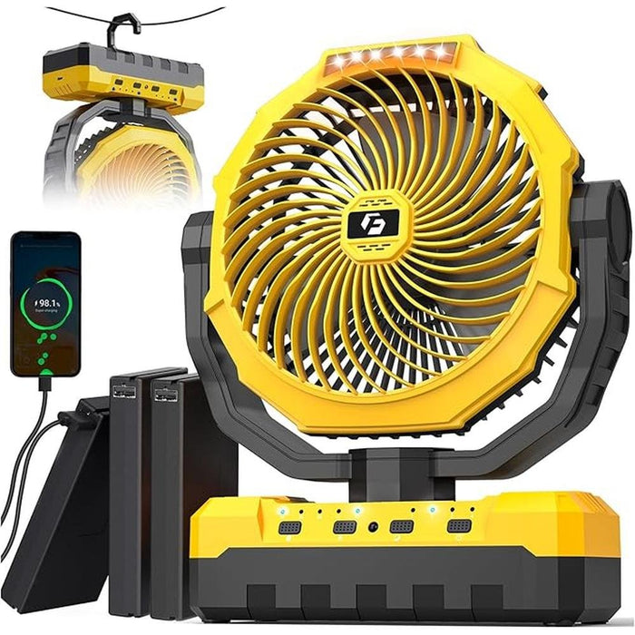 Fan Battery: 36000mAh Portable Camping Fan 150hrs – Front View