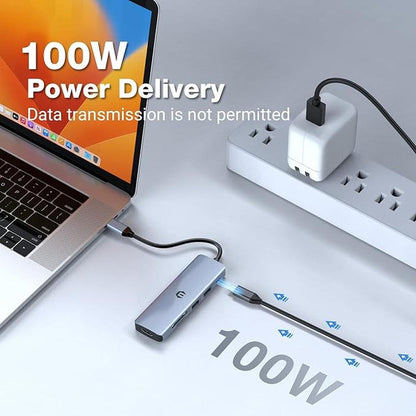 USB C Hub: USB C Adapter 6 in 1 – Close-up Detail