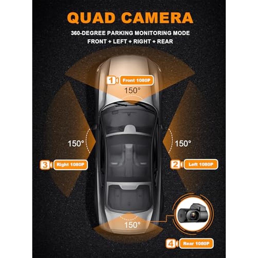 Pruveeo 360 Degree View 4 Channel Dash Cam – In Use