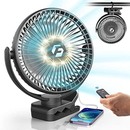 Korbot Clip: Korbot 8 Inch Clip-on Fan 12000mAh Portable – Front View