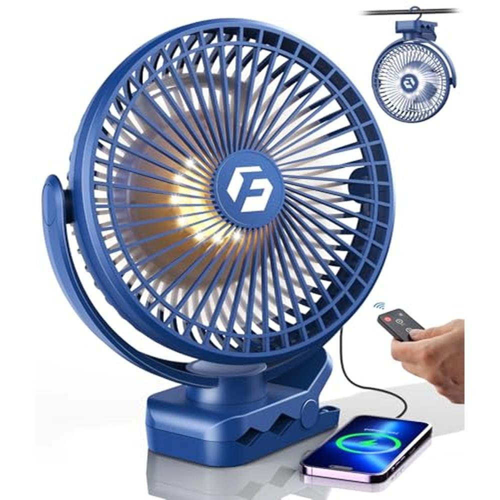 Korbot Clip: Korbot 8-inch Clip-on Fan 12000mAh Portable – Front View