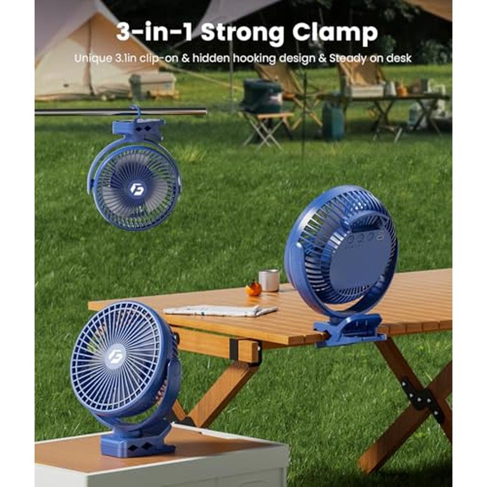 Korbot Clip: Korbot 8-inch Clip-on Fan 12000mAh Portable – Close-up Detail