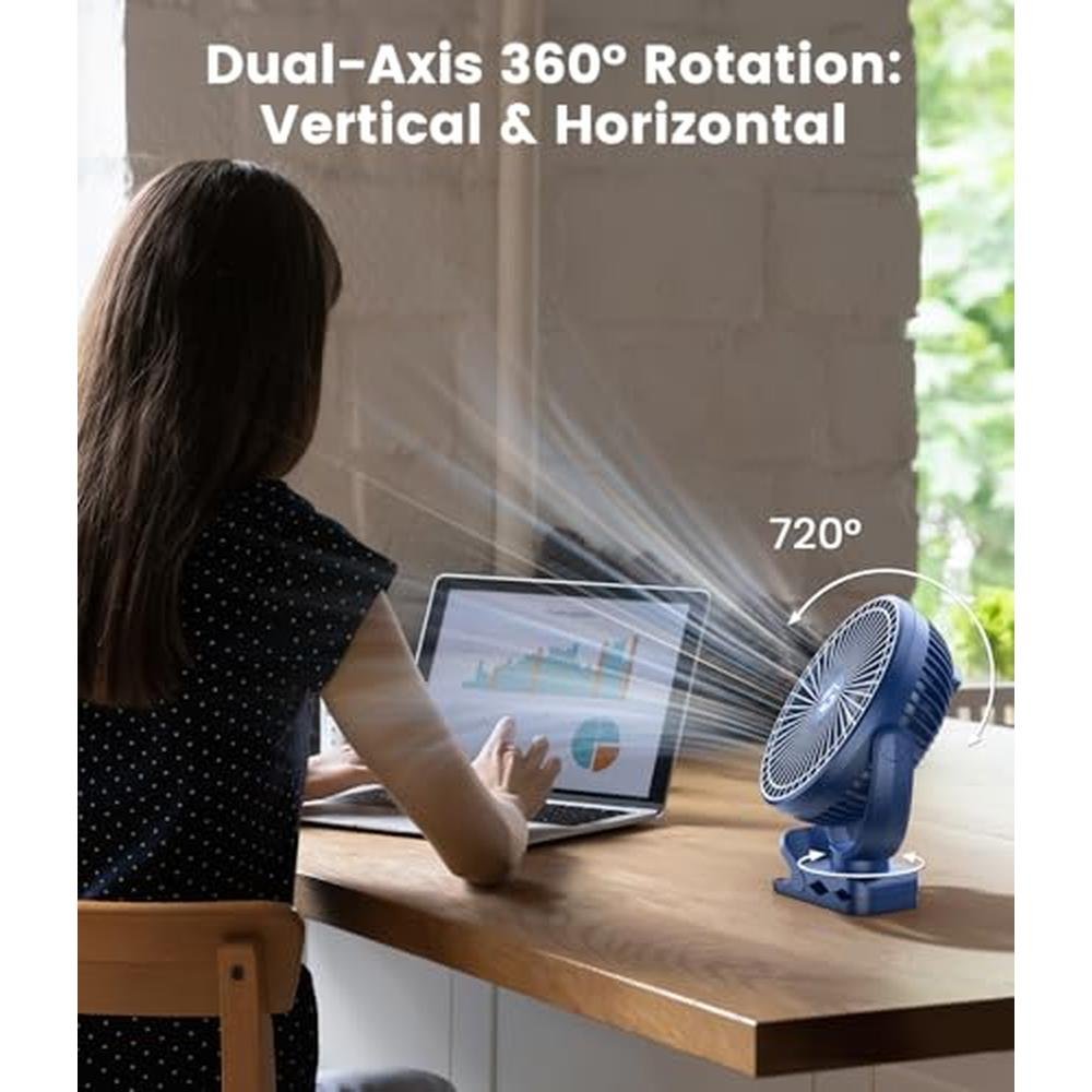 Korbot Clip: Korbot 8-inch Clip-on Fan 12000mAh Portable – In Use