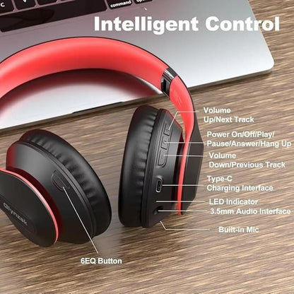 Wireless Bluetooth Headphones Over Ear 65H Playtime HiFi – Side View
