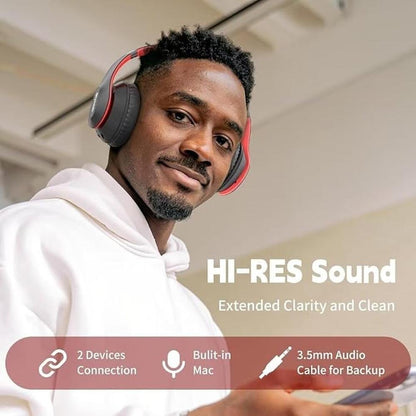 Wireless Bluetooth Headphones Over Ear 65H Playtime HiFi – Close-up Detail