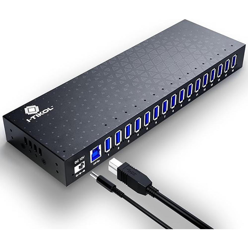 USB 3 0 Hub: 16 Ports Powered USB Hub – Front View