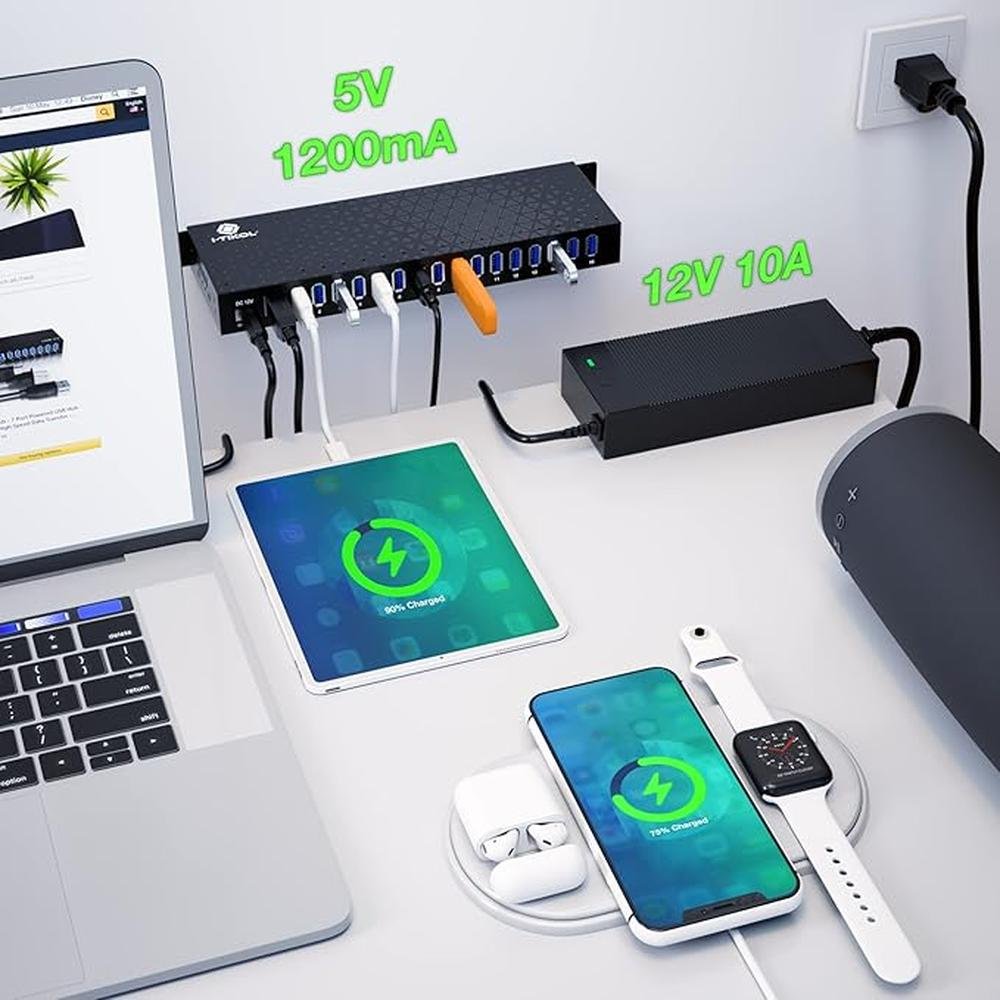 USB 3 0 Hub: 16 Ports Powered USB Hub – Close-up Detail