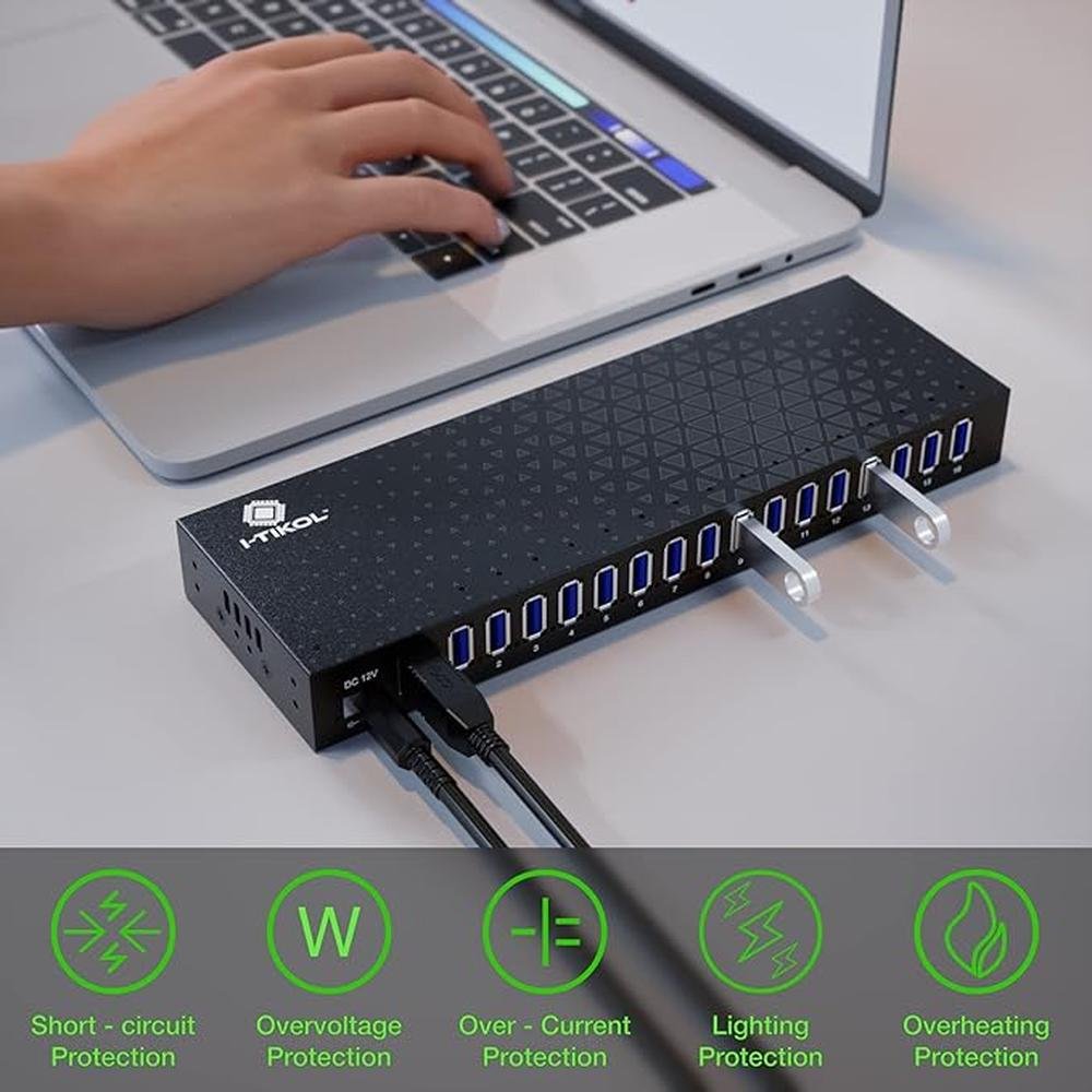 USB 3 0 Hub: 16 Ports Powered USB Hub – In Use