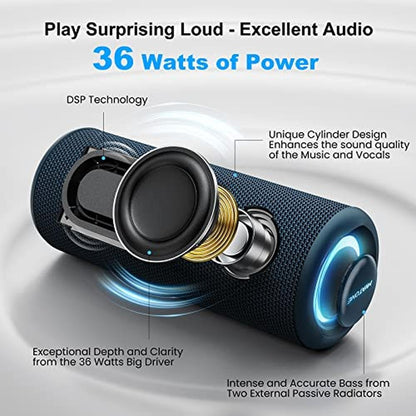 Bluetooth Miatone: MIATONE Portable 36W Stereo Sound Bass – Side View