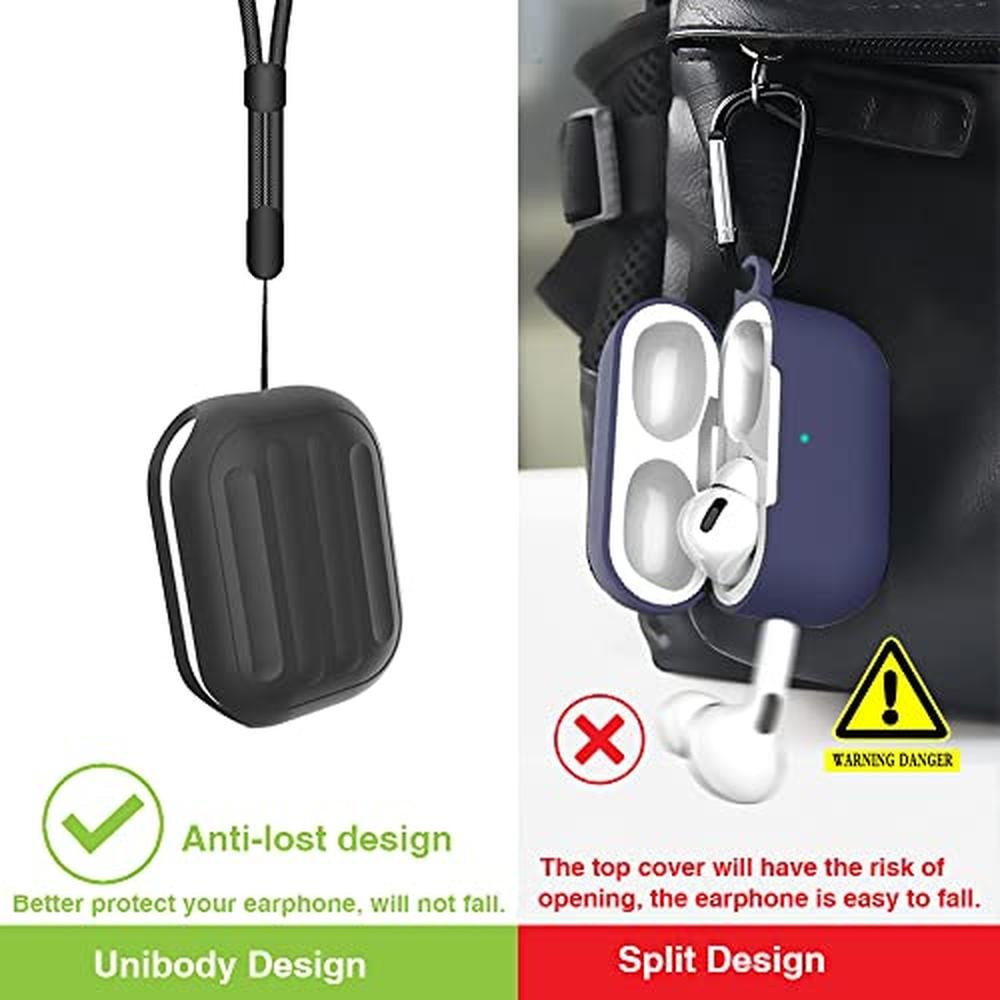 Anti-Lost Case: AirPods Pro 2nd Generation One-Piece Design – Side View