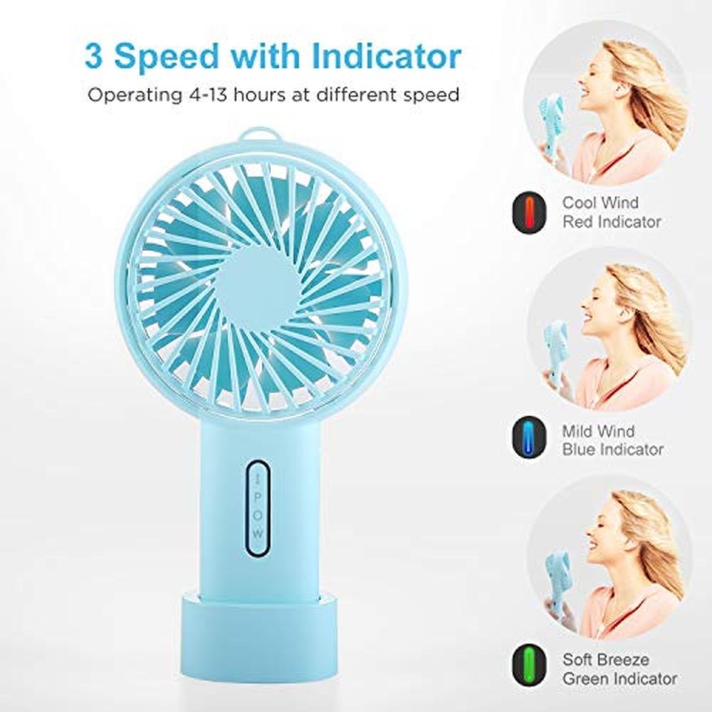 iPow Mini Portable Fan: 3-Speed Adjustable Angle USB – Side View