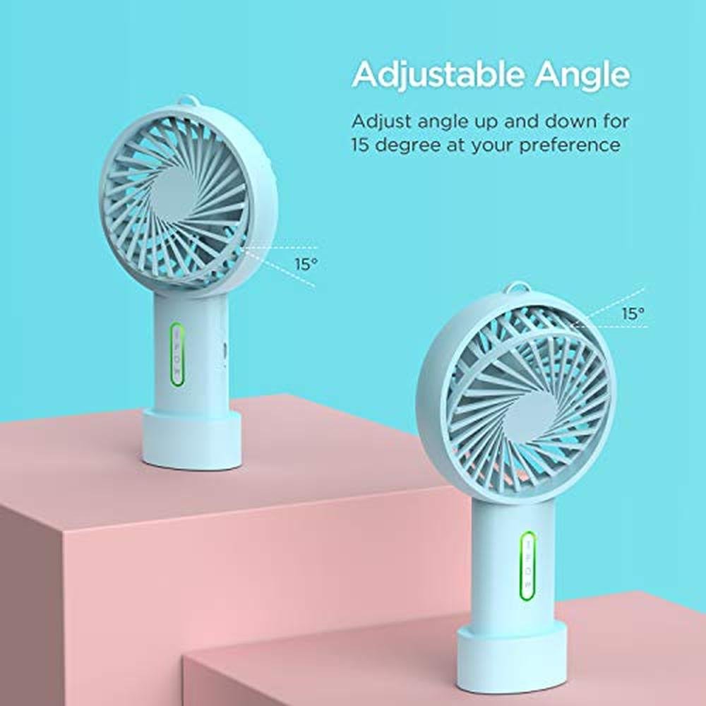 iPow Mini Portable Fan: 3-Speed Adjustable Angle USB – In Use