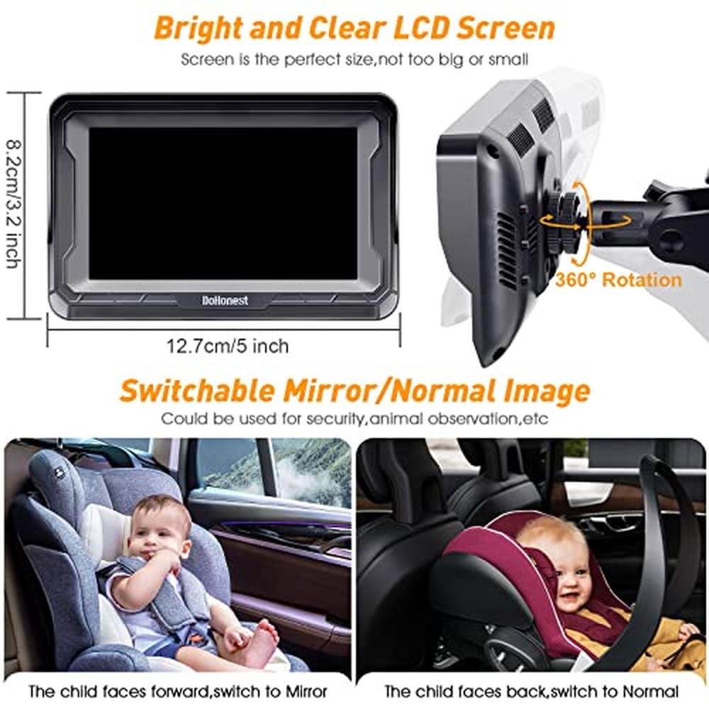 Baby Car Camera HD 1080p Rear Facing Car Baby Monitor with – In Use