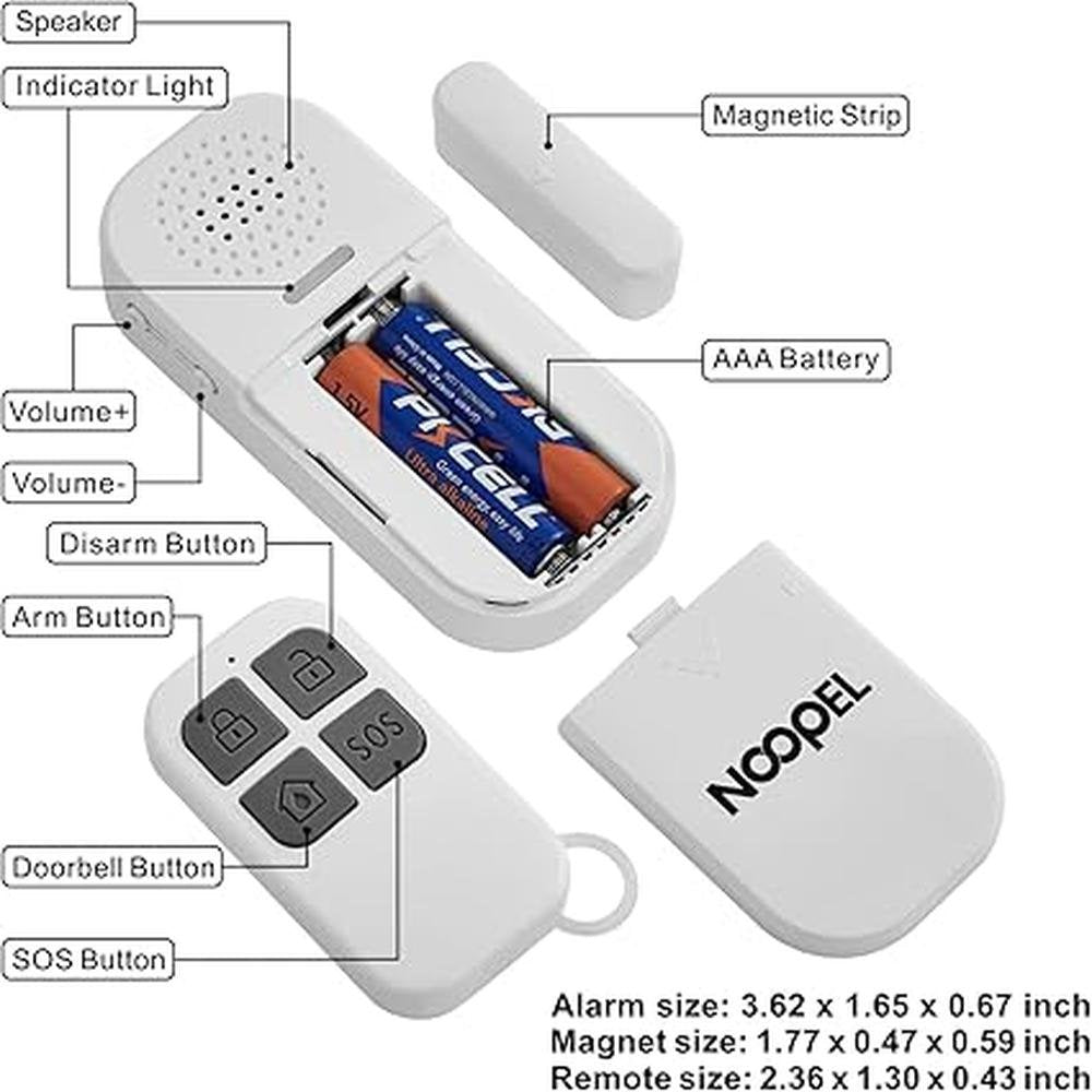 Door Alarm: Noopel 130db Window Alarm Sensors for Kids – In Use