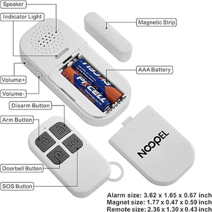 Door Alarm: Noopel 130db Window Alarm Sensors for Kids – In Use