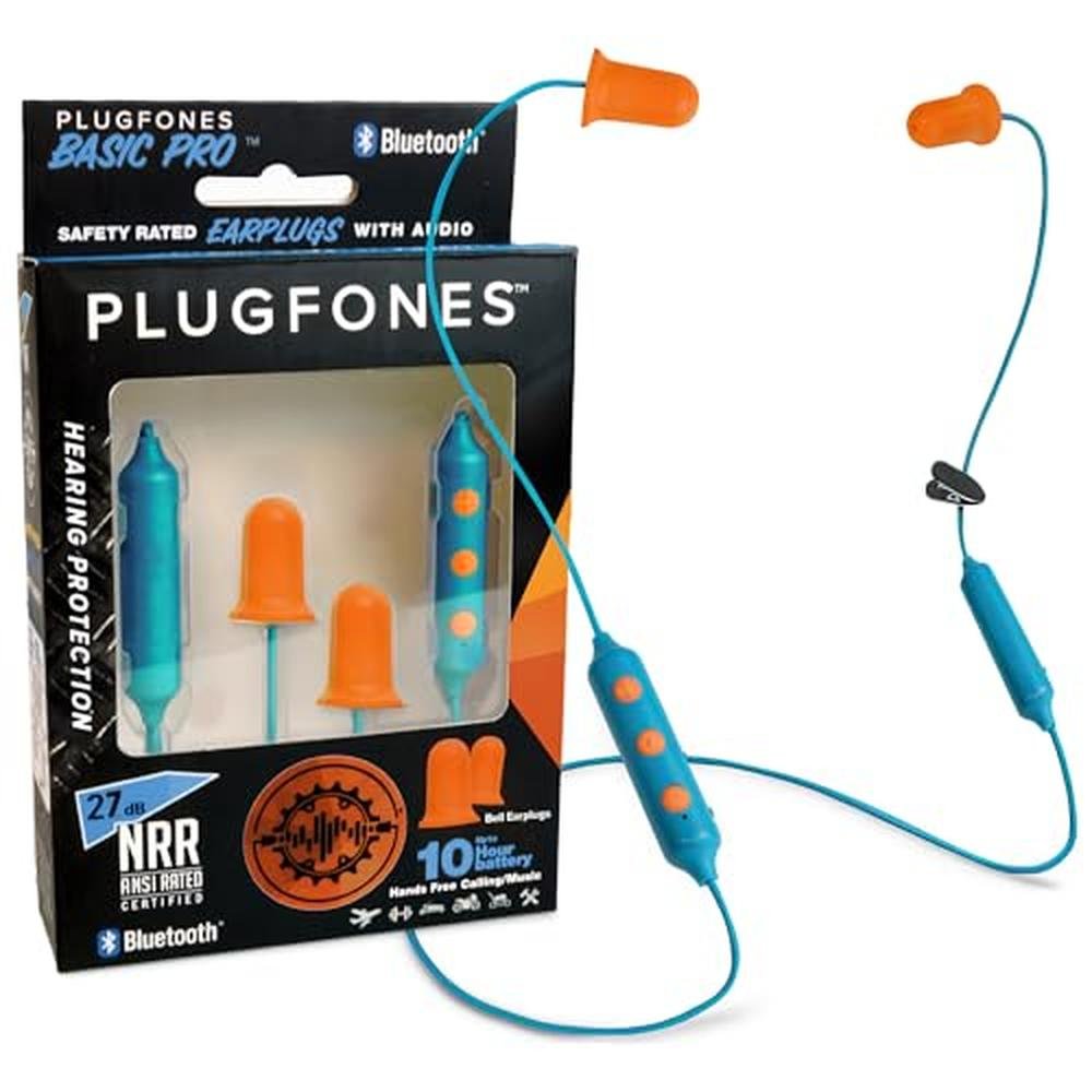 Plugfones Basic Pro: Wireless Bluetooth Foam Earplug – Front View